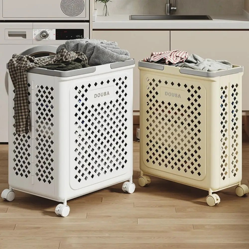 Полый ящик для хранения складная корзина белья с колесами гладкая скользящая