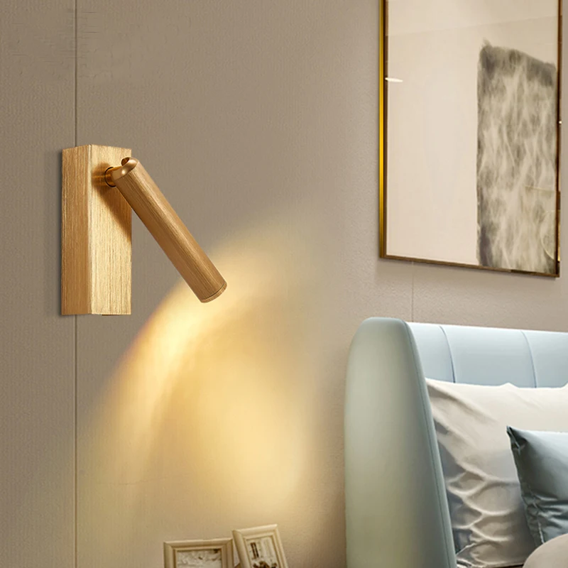 Комнатный настенный светильник вращающийся на 350 ° алюминиевый с выключателем