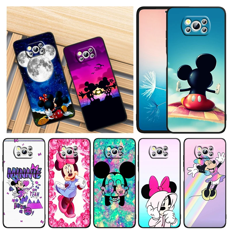 

Mickey Minnie Mouse Disney For Xiaomi Mi Poco X4 X3 NFC F4 F3 GT M5 M5s M4 M3 Pro C40 C3 5G Black Soft TPU Capa Phone Case