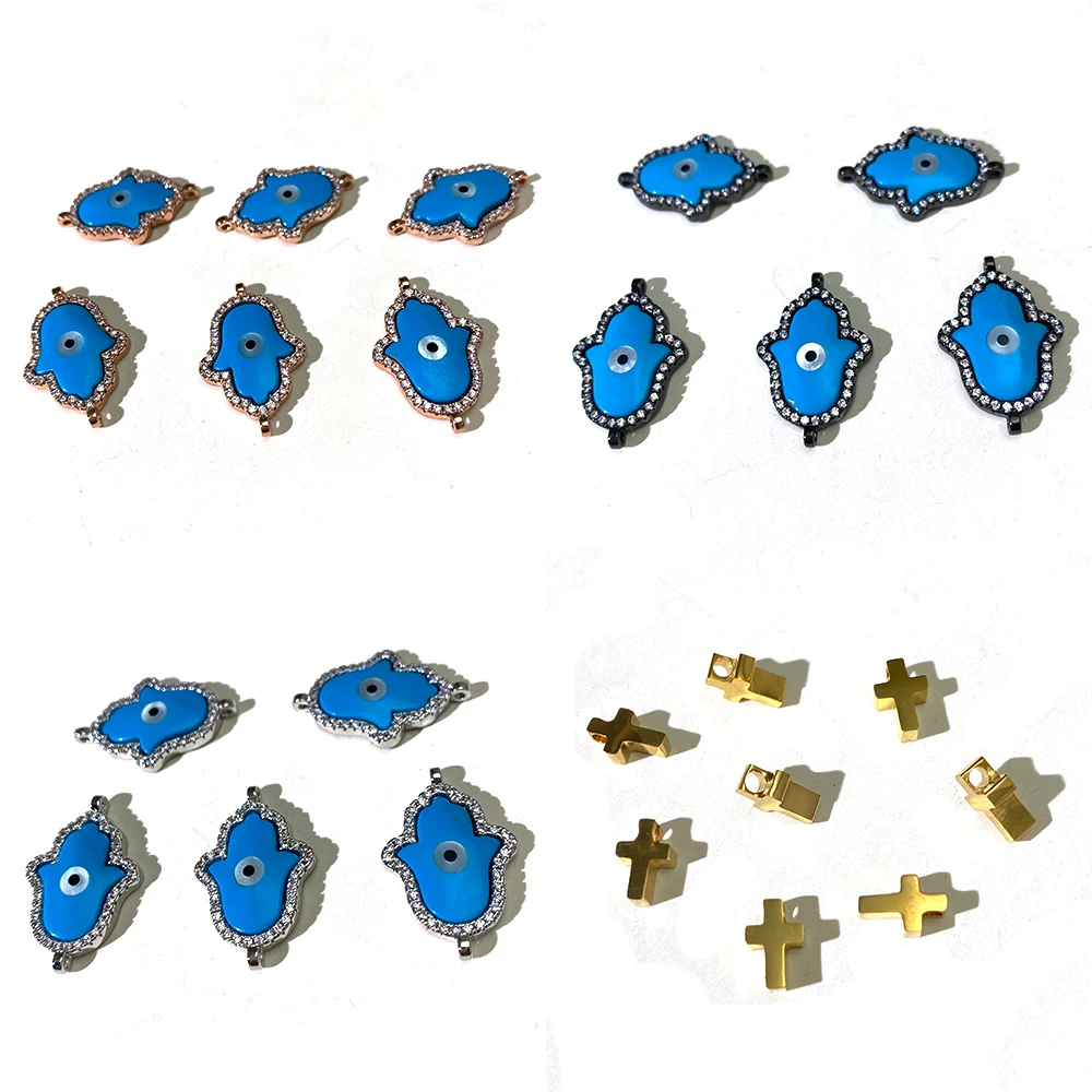 

Турецкий синий глаз винтажный крест панк Подвеска шармы для изготовления ювелирных изделий своими руками ожерелье серьги браслет брелок