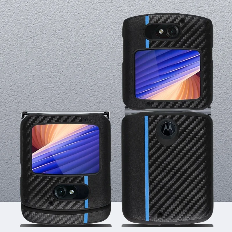 luxury case for motorola razr 5g all inclusive shockproof cover carbon fiber pattern phone shell for moto razr 5g 2020 case free global shipping