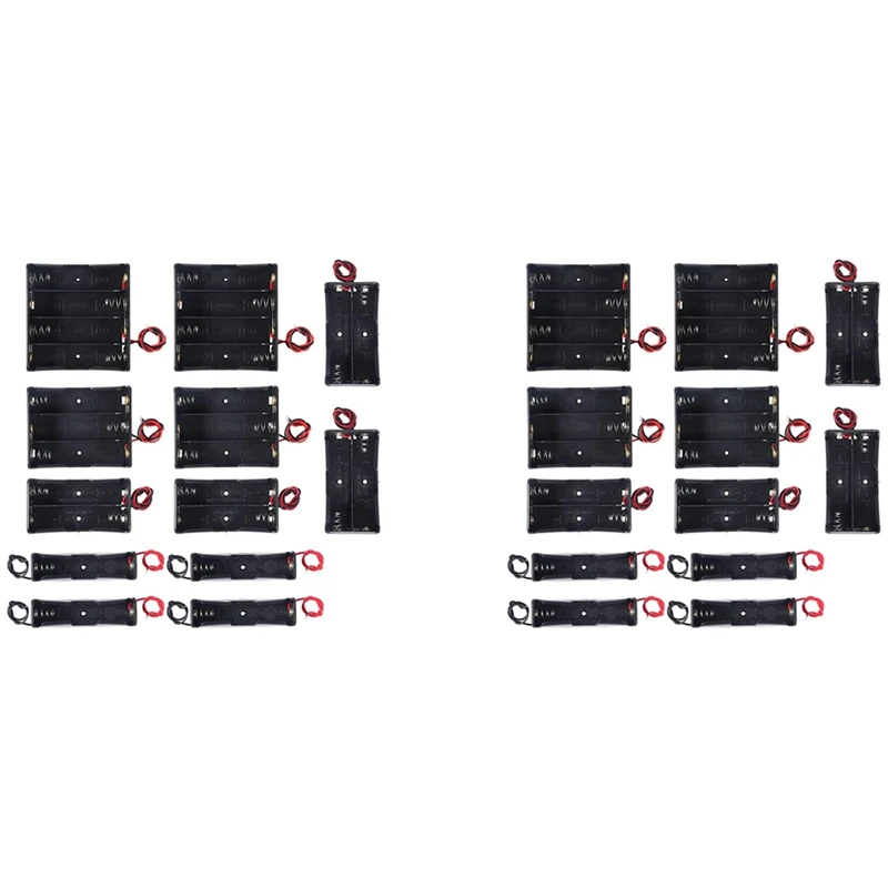 

24PCS 18650 Battery Holder Bundle With Wire Battery Holder Case 3.7V, 1/2/3/4 X 3.7V Series DIY Battery Storage Boxes