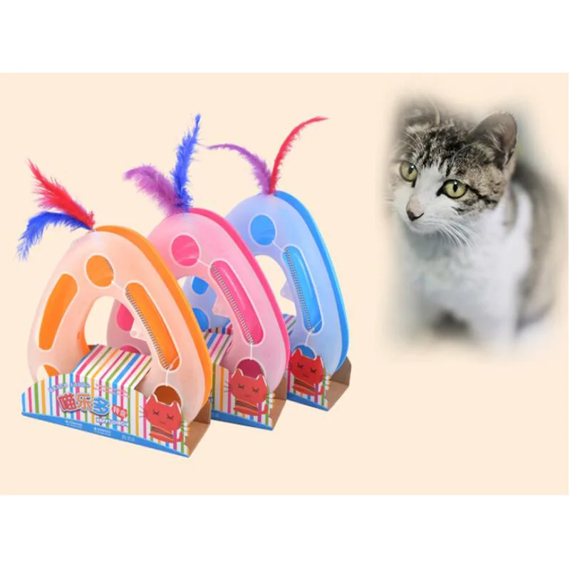 

Развлекательный диск Meow leduo, игрушка для кошек, эластичное перо, цвет кошки, игрушечный мяч для питомца ball, поворотный круг