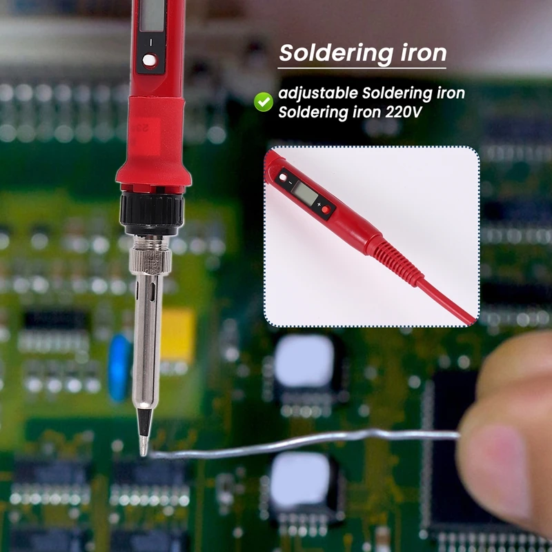Электрический паяльник с регулируемой температурой 220 В 80 Вт ЖК-дисплей