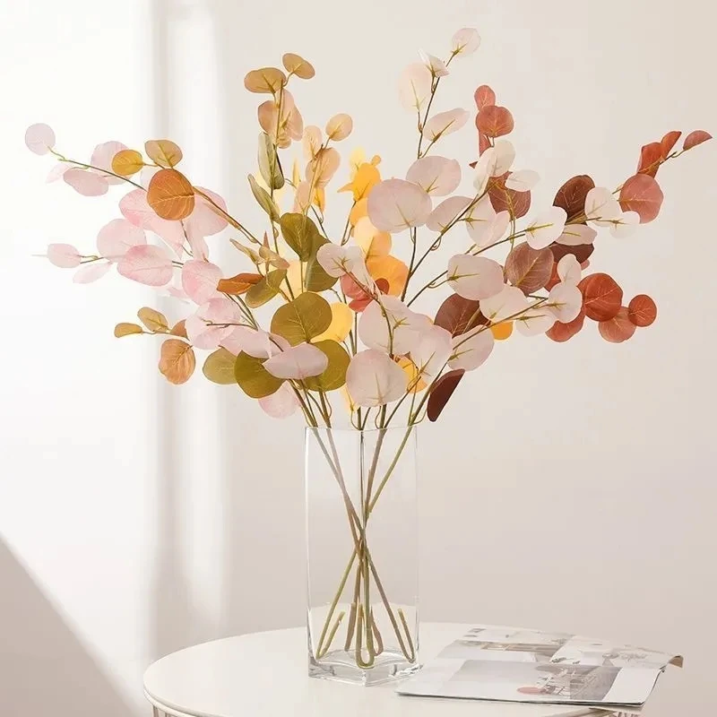 

1 Branch Artificial Eucalyptus Leaves Plants Silk Flowers Apple Leaf For Home Decor Wedding Party Vase Decoration Faux Foliage