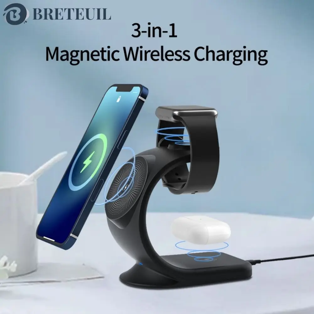 3 In 1 Qi 15W Fase Wireless Charger Stand For IPhone 13 12 11 Pro Max Apple Watch Charging Dock Station For Airpods Pro IWatch