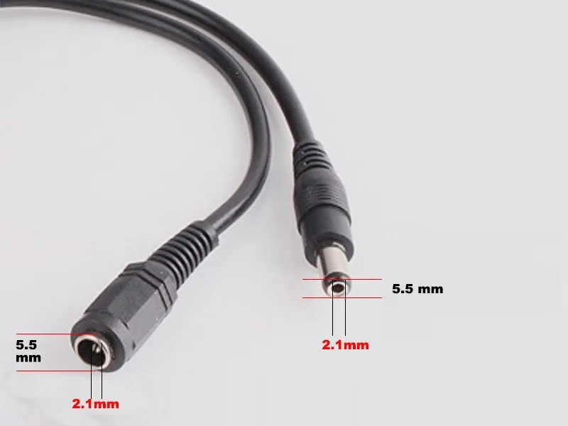 

Connector Male To Female For CCTV Security Camera 16.5 Feet 5M 10m Power Cable 12V Power Extension Cable 2.1*5.5mm