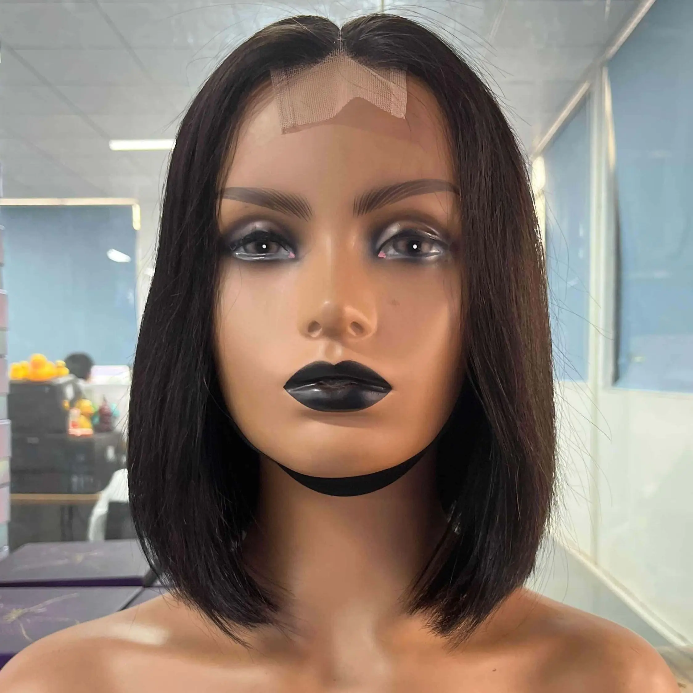 Парик Ким К Боб длиной 10-14 дюймов парик с кружевной застежкой 2x6 плотность 180