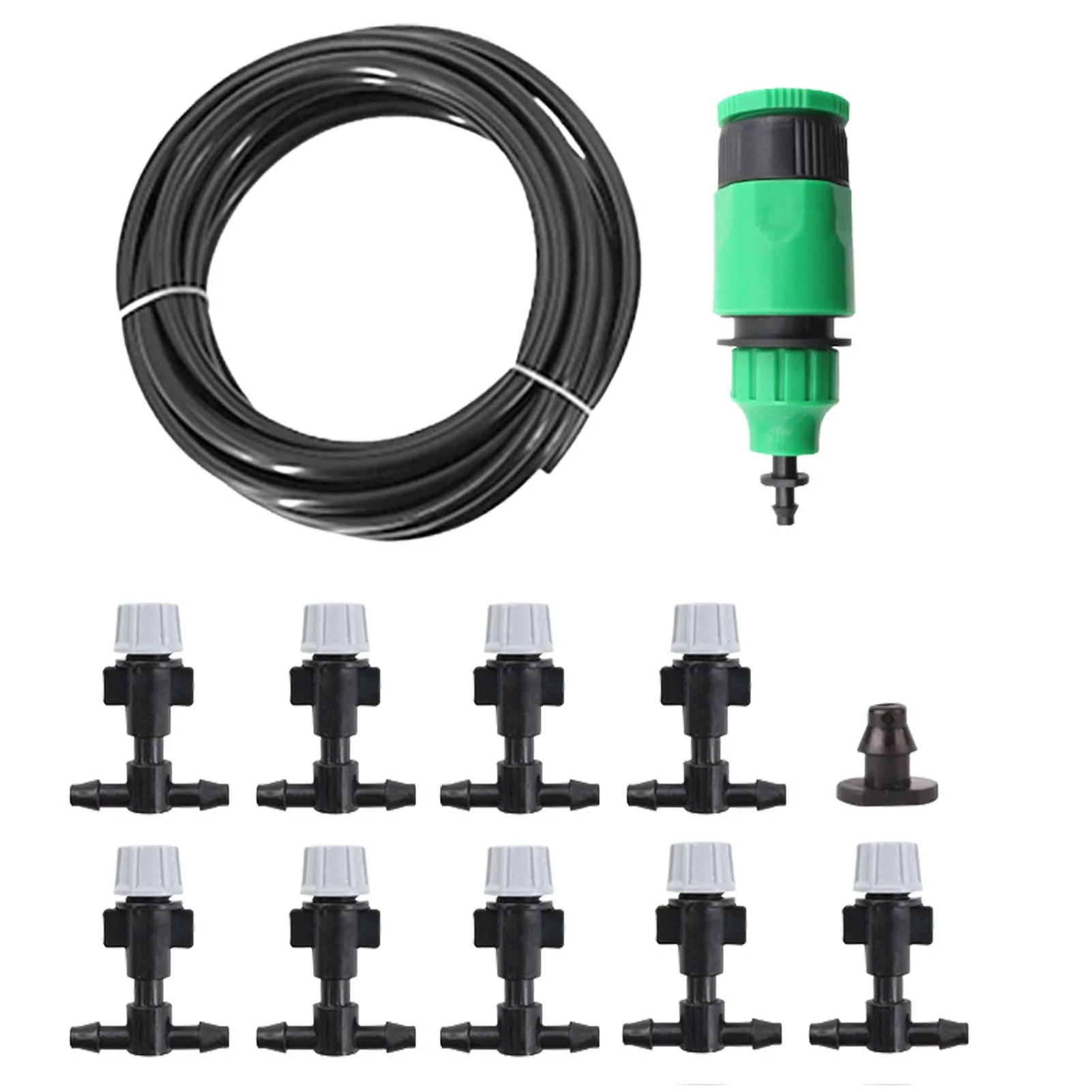 

Cooling Mist Sprayer Outdoor Misting Cooling System Automatic Watering Sprayer 10M Mist Hose 9 Atomizing Nozzles Garden