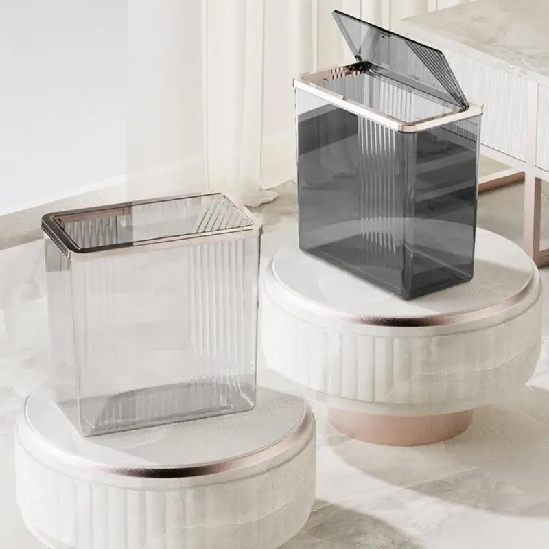 

Slim Trash Can Small Rectangular Trash Bin With Lid Bathroom Trash Bin Garbage Can For Kitchen Bathroom Bedroom Craft Room