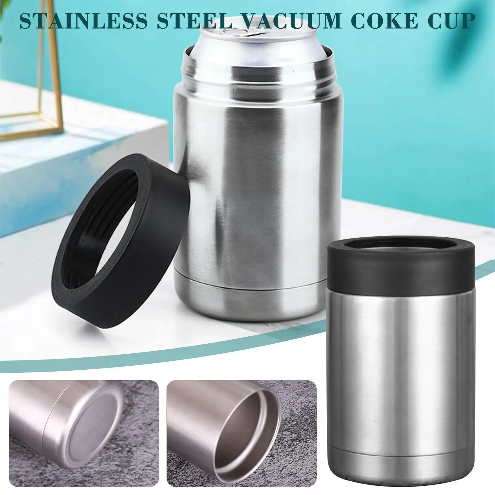 

12OZ Beer Cooler 304 Steel Beer Bottle Can Holder Double Party Slim Beer Vacuum Wall Insulated Colder Keeper P7T7
