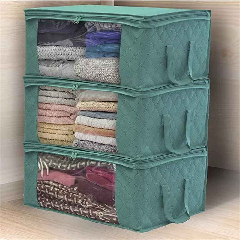 

Non-woven Wardrobe Storage Quilted Bag Clothing Finishing Box Dust-proof Folding Box Home Organization Clothes Underbed Handbags