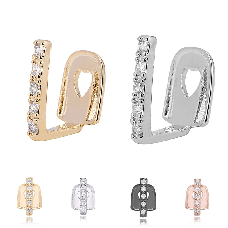 

1 Pc Gold/Silver Color Dental Grills Crystal Stick Shape Top Grillz Punk Grillz Dental Gold Tooth Caps Rapper New Jewelry