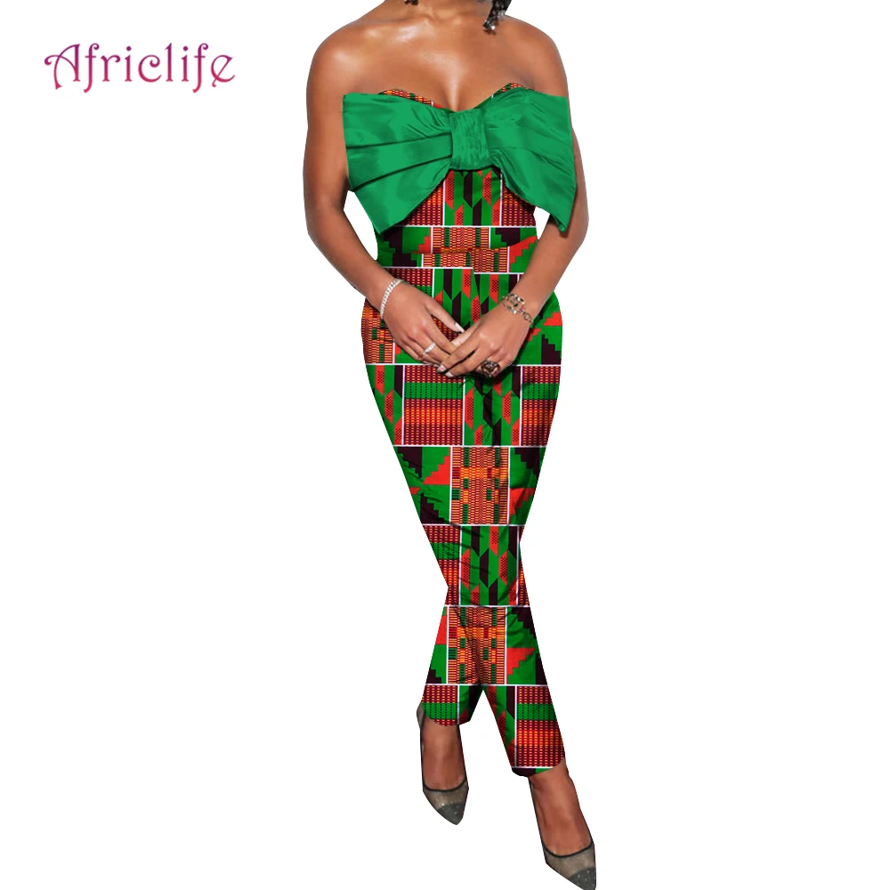 

Комбинезон женский с Африканским принтом, пикантный ромпер с двумя карманами, без бретелек, с принтом Анкары Базина, WY9280