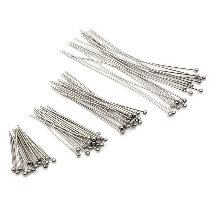 Fade 100pcs/Lot 20-70 mm 316 Stainless Steel Ball Pins Findings Ball Head Pins For Jewelry Making DIY Supplies Accessories