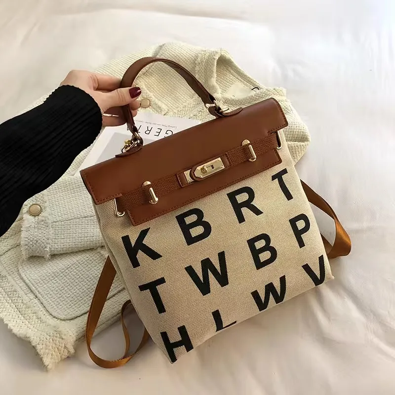 Женская Холщовая Сумка-тоут через плечо в полоску