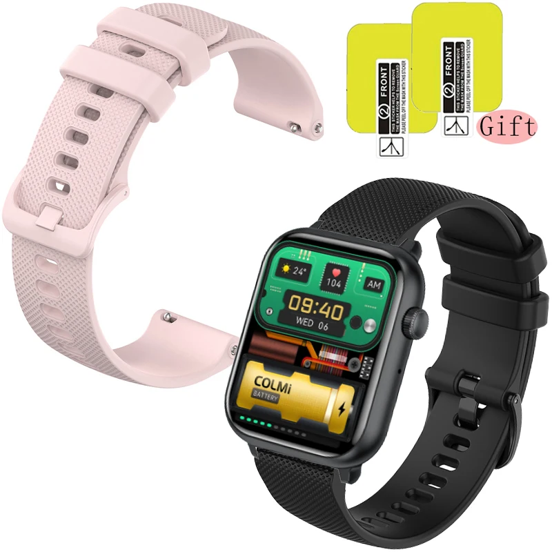 

Силиконовый ремешок для смарт-часов COLMI C80, спортивный ремешок для часов, браслет, Защитная пленка для экрана