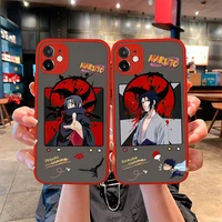 naruto uzumaki uchiha itachi sasuke phone case for iphone 13 12 11 pro mini max xs x 8 7 plus se 2020 xr matte light red cover