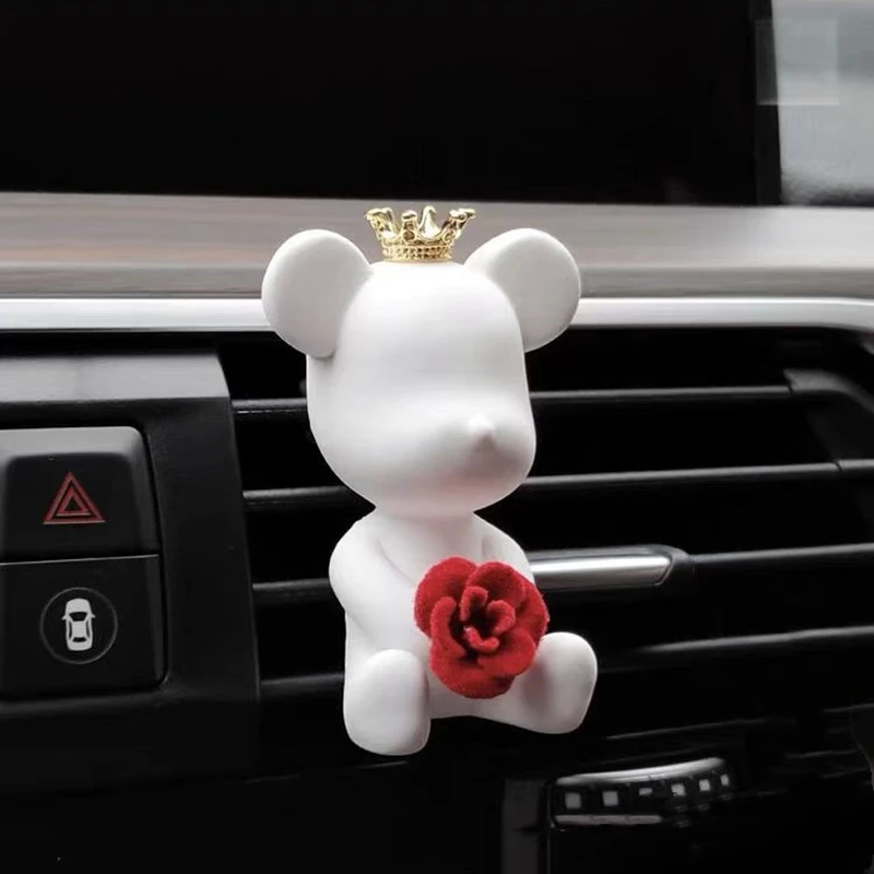 

FinRu Car Perfume Stone Essential Oil Diffuser Cartoon Bear Auto Ornament Home Aromatherapy Ceramic Decoration Holiday Gift Girl