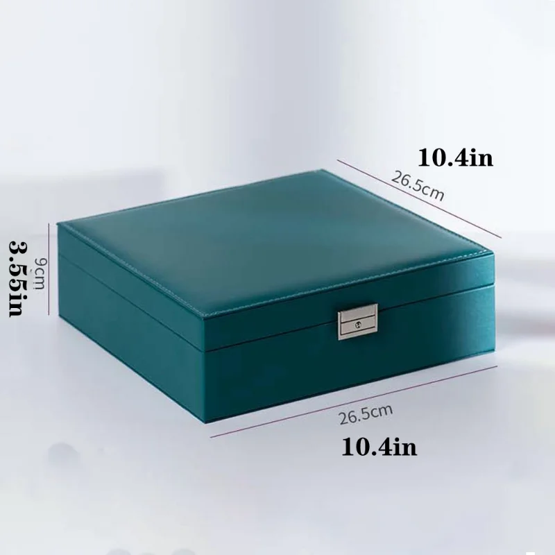 High Grade Elegant Pu Jewelry Box with Necklace Hook Earrings Ring Bracelet Storage Case 2 Layers Upscale Jewelry Casket