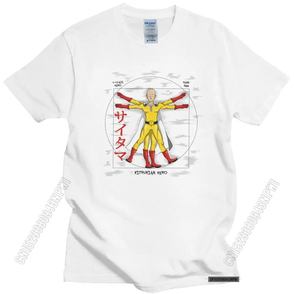 

One Punch Man T Shirt Men Pre-Shrunk Cotton T-Shirt O-Neck Japanese Hero Anime Manga Sensei Saitama Tee Streetwear Merch