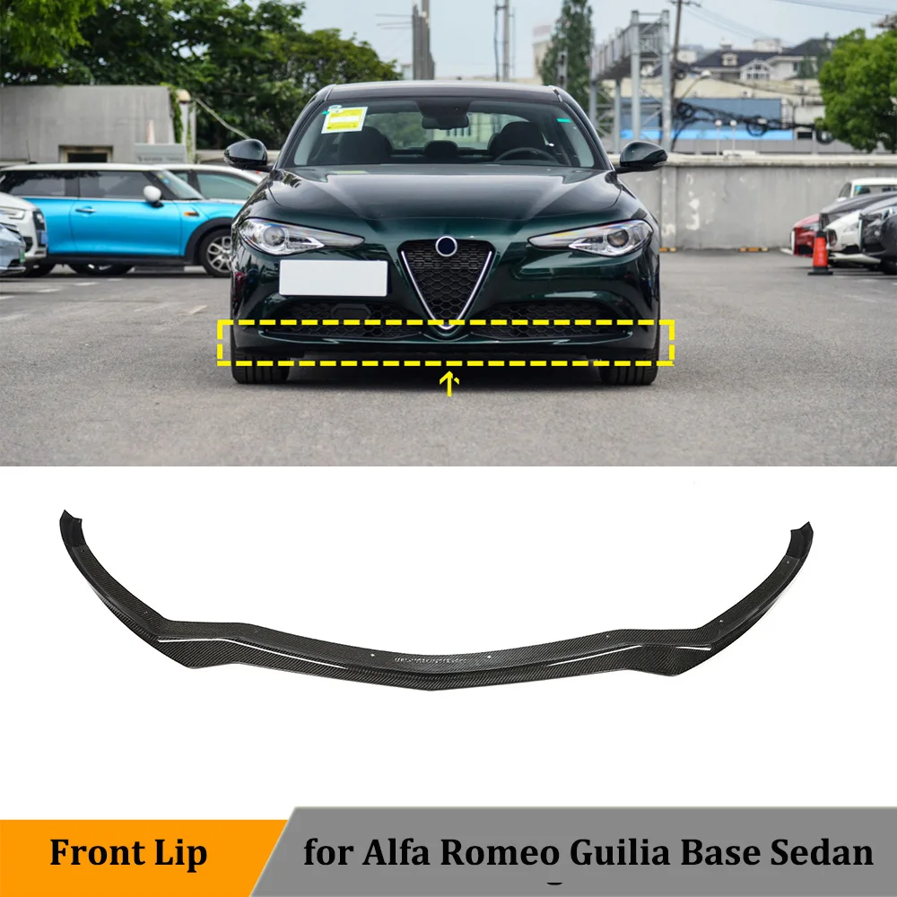 

Car Front Bumper Lip Spoiler Splitters for Alfa Romeo Giulia 2016-2021 Carbon Fiber Front Lip Chin Spoiler Apron