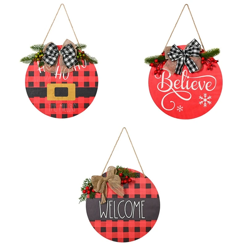 

Christmas Hanging Sign Rustic Burlap Wooden Holiday Decor For Christmas Home Window Wall Farmhouse Decorations