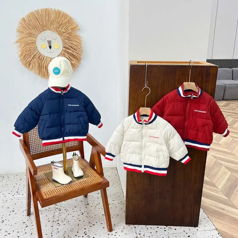 

Новинка 2023, детская бейсбольная Униформа han, детская зимняя одежда для мужчин и женщин, Толстая куртка с хлопковой подкладкой в группы