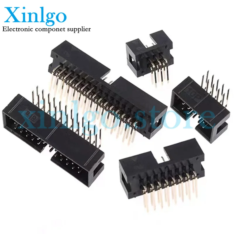 

10PCS DC3 JTAG ISP Socket 2.54mm IDC Box Header Connector 6P/8P/10P/14P/16P/20P/30P/34P/40P Double Curved Needle