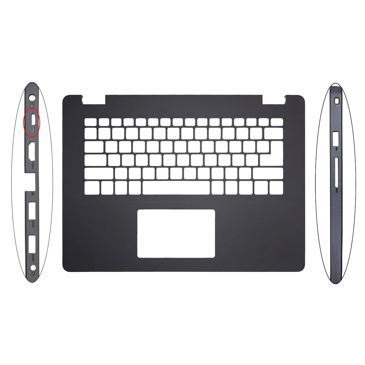 Фото Новый чехол для ноутбука DELL Vostro V3400 V3401 V3405, задняя крышка ЖК-дисплея, рамка экрана, подставка для рук, нижний корпус, черный/серебристый, 0Y5X09 №5