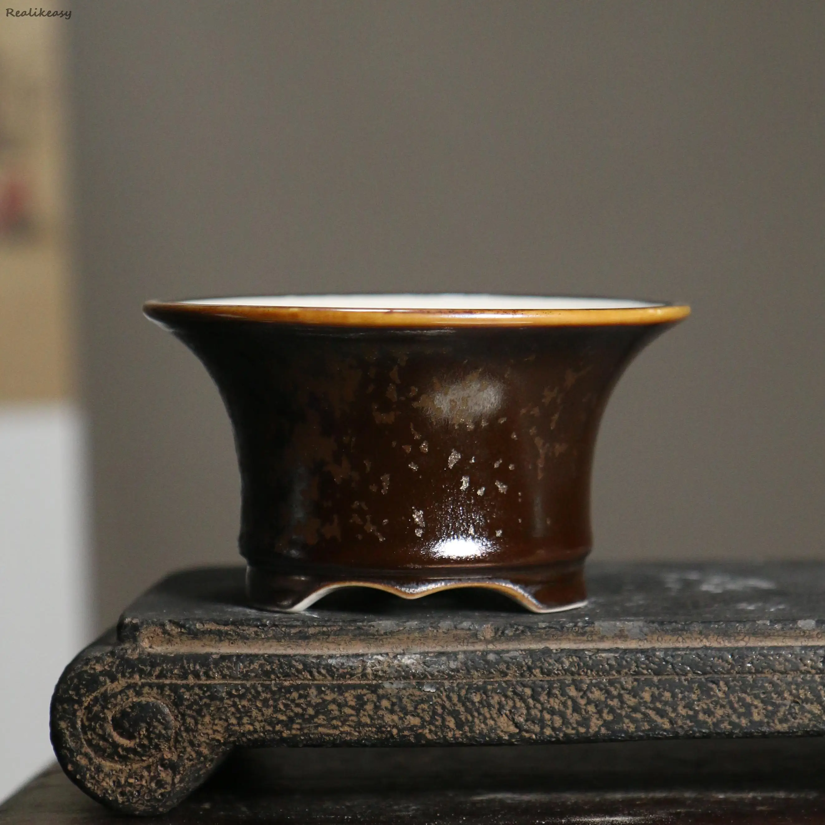 

Creative Purple Sand Flower Pot Ceramic Bonsai Pot Succulent Flower Pot Chinese Style Home Flower Pot Desktop Decoration LC491