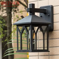 brother outdoor black light led retro wall sconces lamps classical waterproof for home balcony decoration