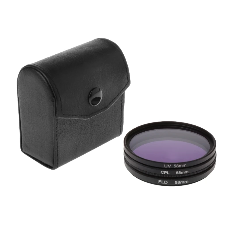 

R58A 58MM CPL UV FLD Lens Filter Set With Bag For Nikon Canon Sony Pentax Camera