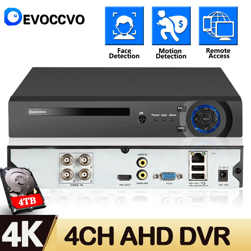 

8MP 4CH 8CH XMeye Audio Face Detection 4K Hi3531D H.265 8CH 4 Channel Hybrid Coaxial 6 in 1 XVI TVI CVI NVR AHD DVR System