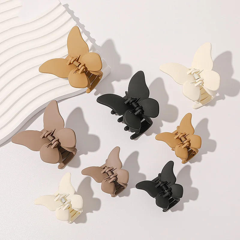

Matte Butterfly Hair Clip Cute Butterfly Decorative Hair Claws Women Ponytail Hair Accessories Solid Barrette Small Shark Clip