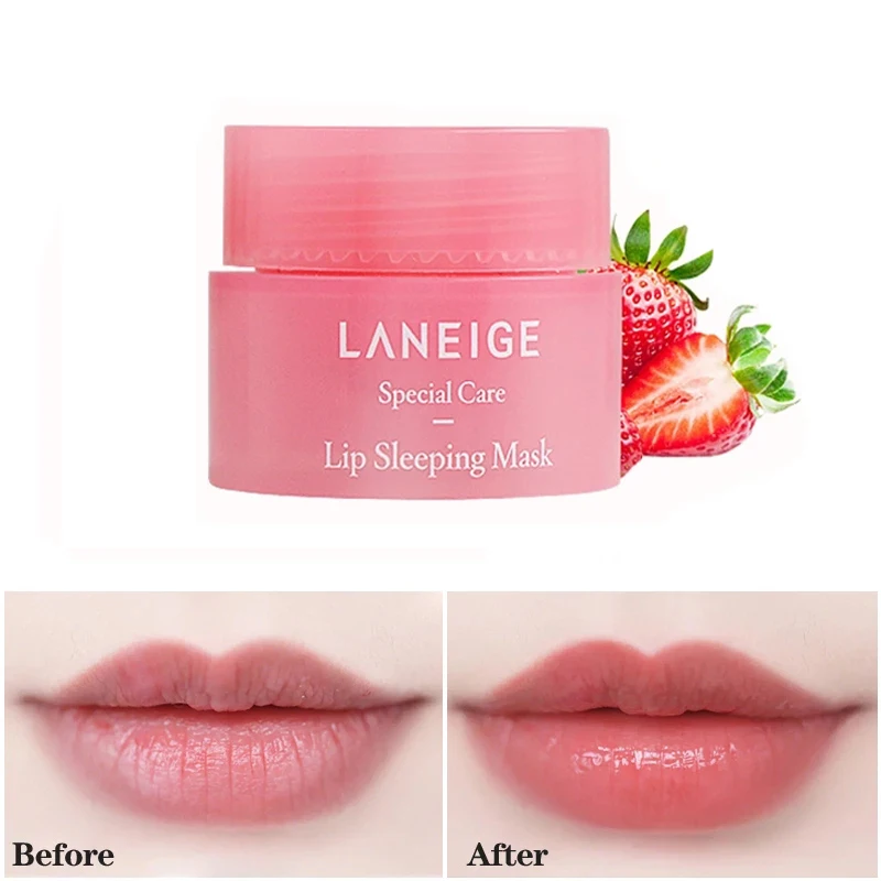 3PCS South Korea Lip Care Night Sleep Maintenance Moisturizing Lip Gloss Pink Lip Sleep Mask Cream Nourishing Lip Care