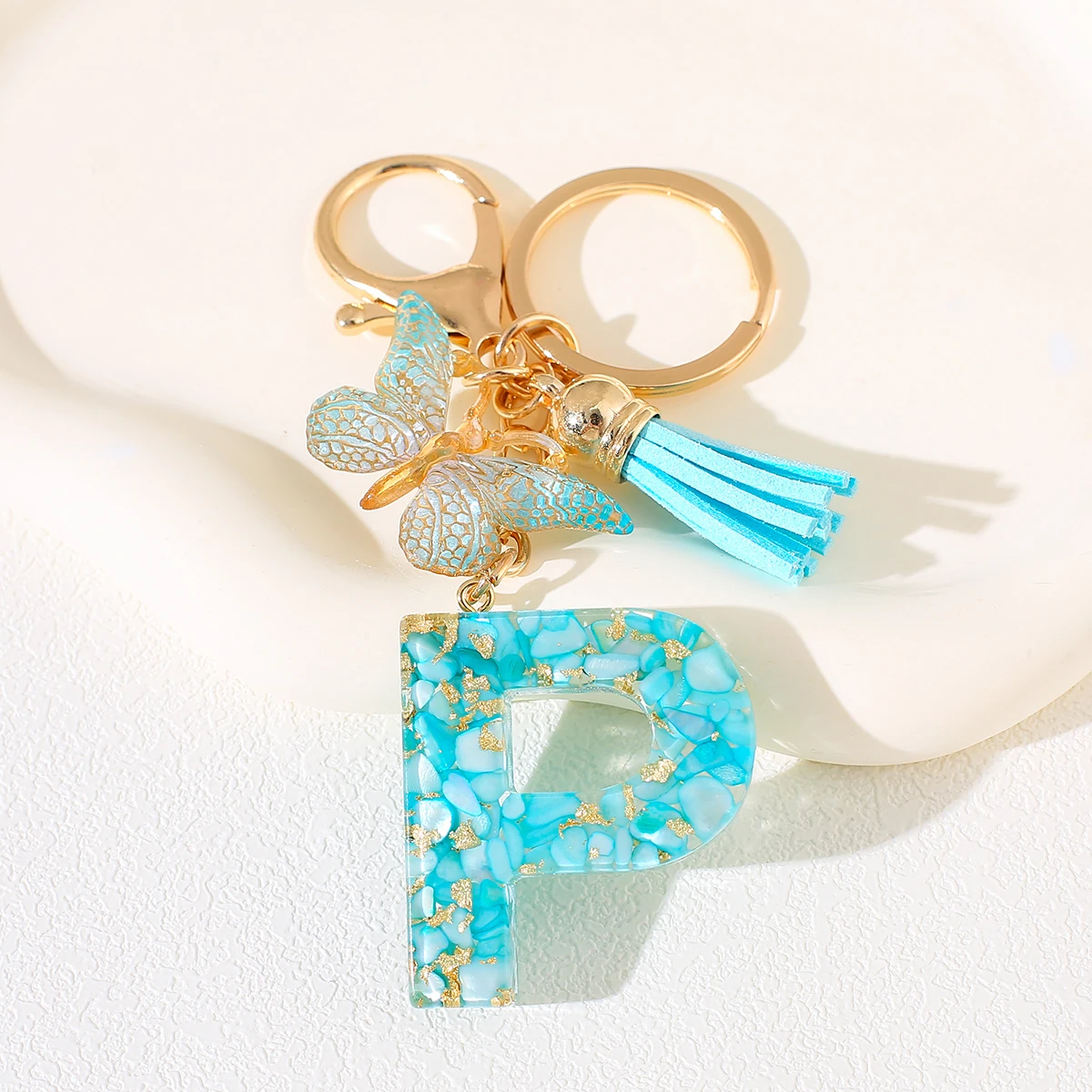 Непыльный Синий Алфавит С Буквами И Бабочкой Подвеска Бахромой Первоначальный