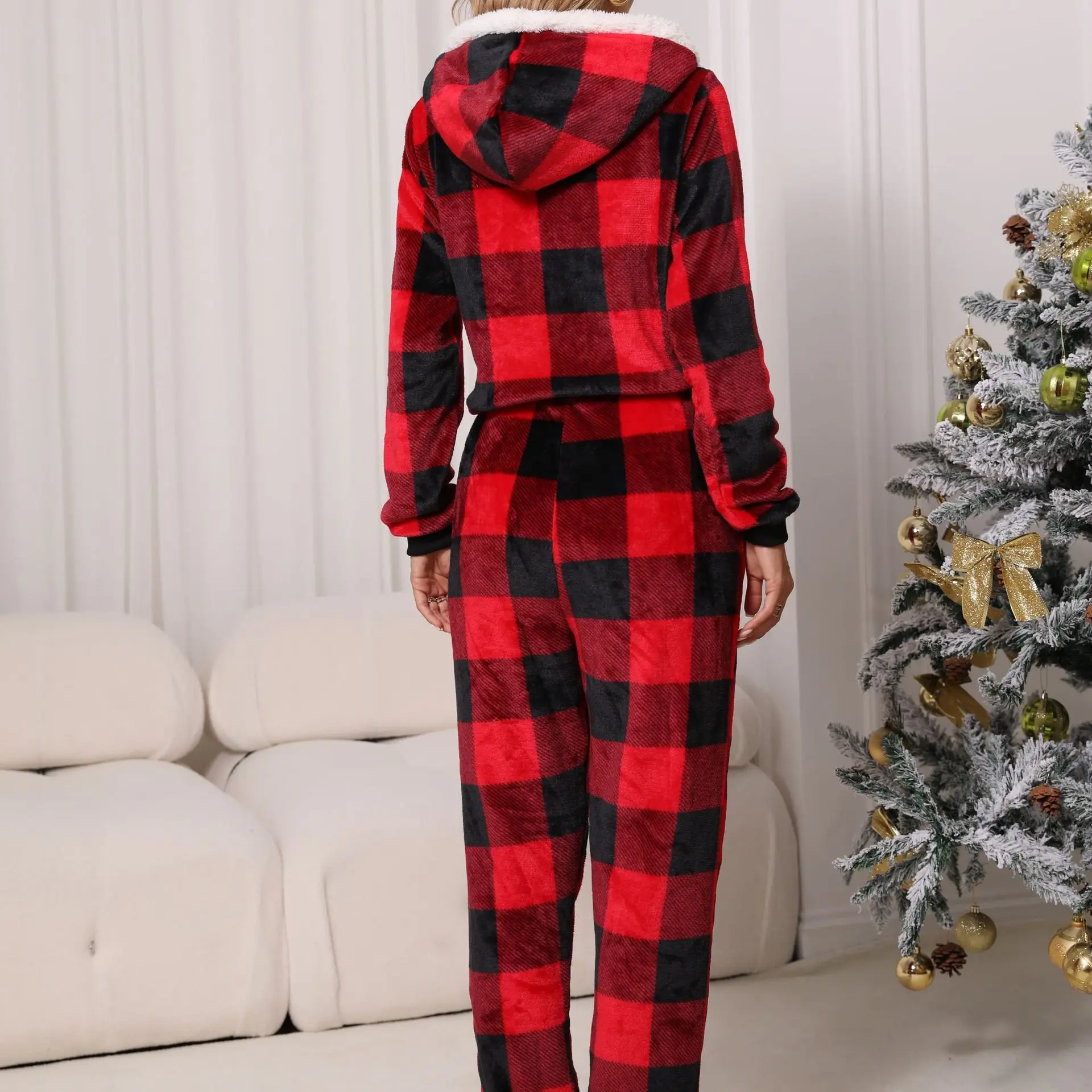 Christmas Pajamas Family Onesie Womens Pajamas Winter Cotton Bodysuit Cute Romper Pajamas Ladies Casual Home Wear Sleepwear