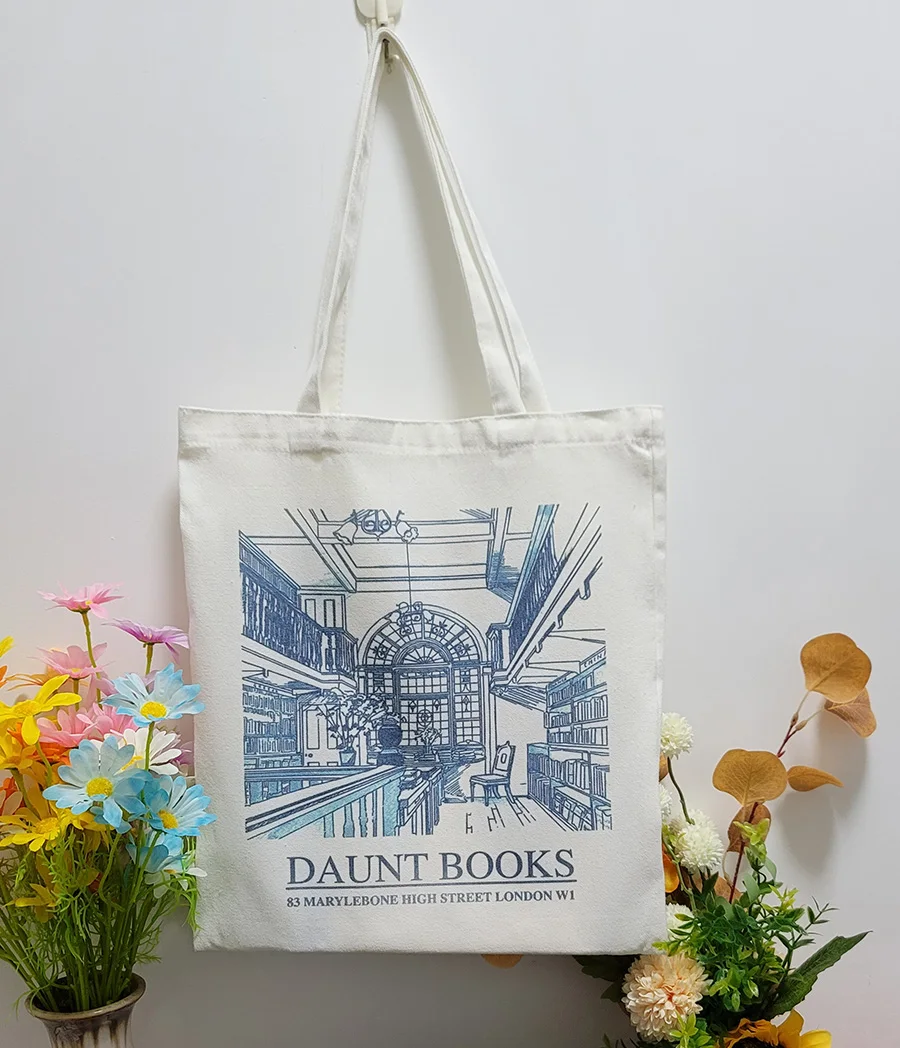 

Canvas Shoulder Bag London Books Print Ladies Casual Handbag Tote Bag Reusable Cotton Shopping Beach Bag travel