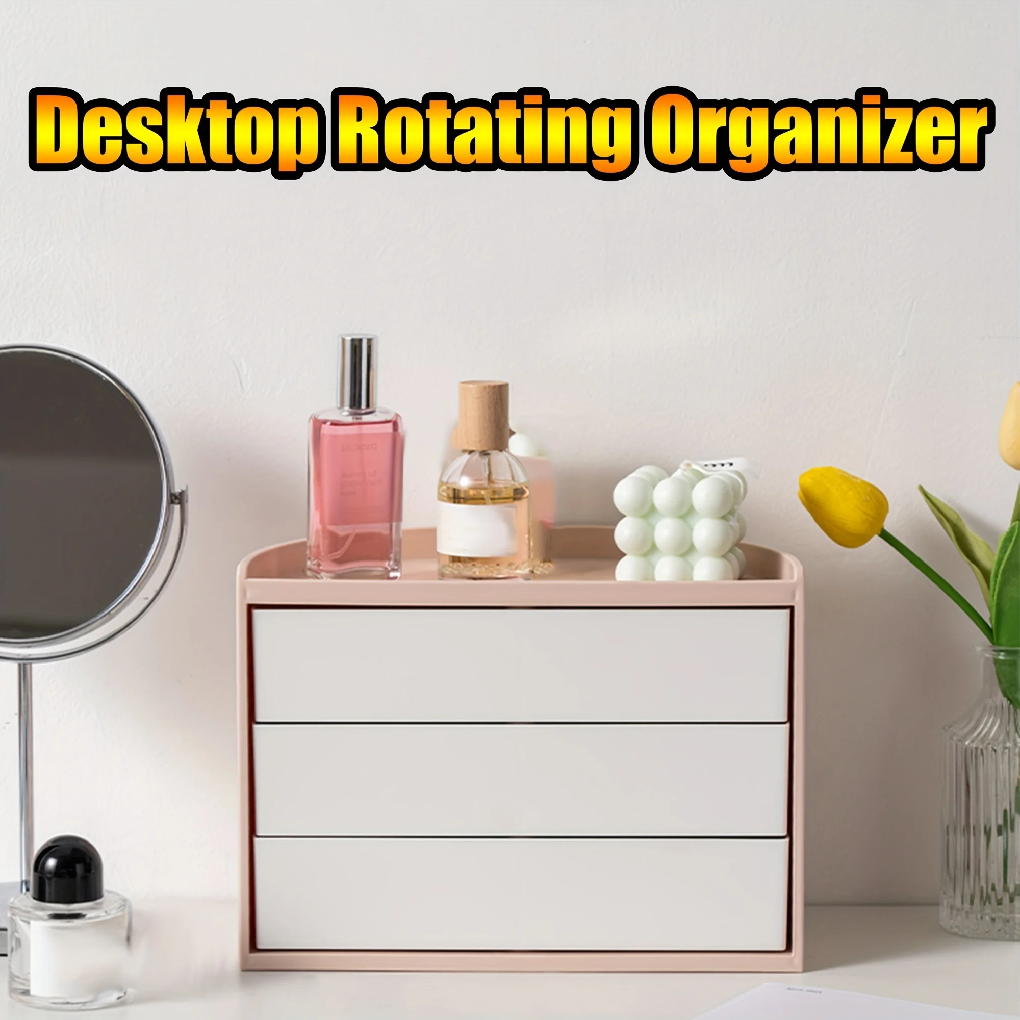 

Rotating Storage Box Desktop Smart Placement Semicircle Rotatable Student Children's Stationery Cosmetic Storage Box Shelf Box