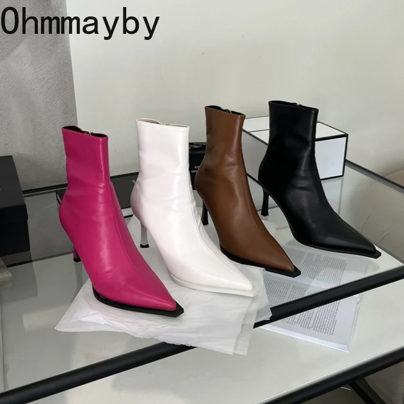 

Designer Women's Ankle Boots Fashion Pointed Toe Short Botas Ladies Elegant Thin High Heel Shoes Women's Pumps