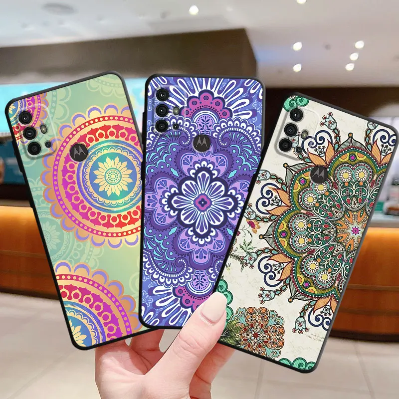 Чехол для телефона Motorola Moto G60 G51 G50 G22 G52 G53 G30 G31 G73 G60s G71 G72 G32 цветной Мандала Цветок
