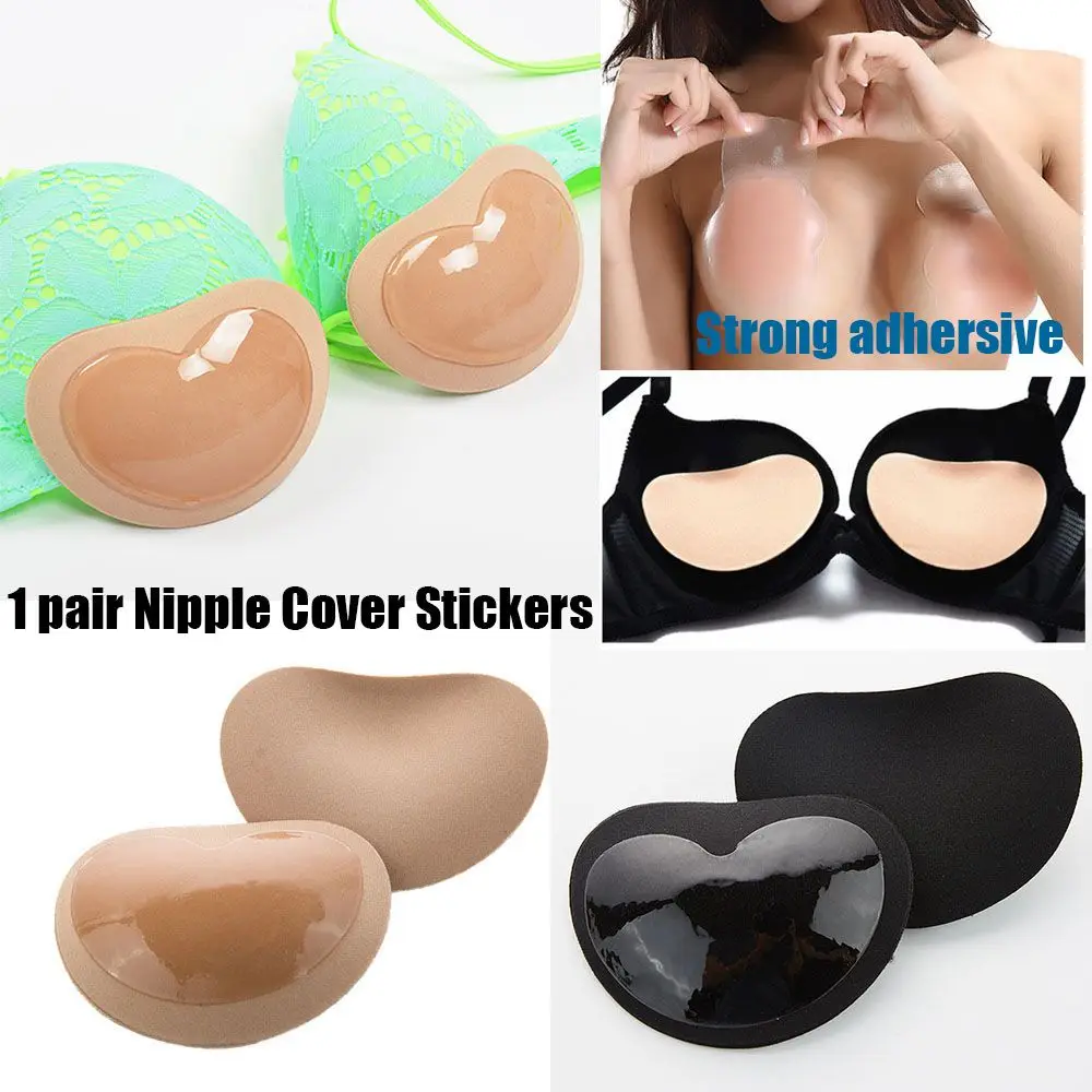 

Paste Padding Nipple Cover Stickers Silicone Bust Thicker Padded Breast Push Up Breathable Sponge Bra Swim Bikini Pad