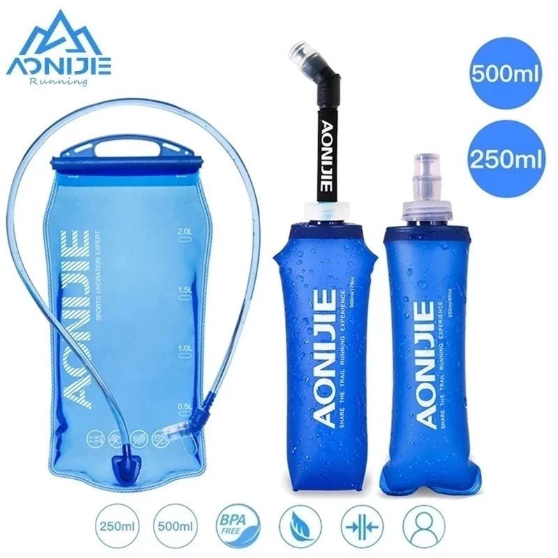 

AONIJIE Soft Flask Water Bottle Reservoir Water Bladder Hydration Folding Collapsible Water Bags For Running Hydration Pack