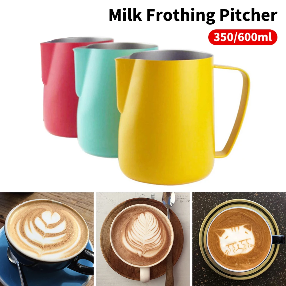 

350/600ml Milk Frothing Pitcher Stainless Steel Espresso Steam Coffee Barista Craft Latte Cappuccino Milk Cream Cup Frothing Jug