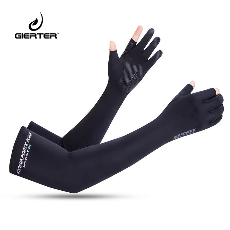 

GIERTER Breathable Quick Dry UV Protection Cycling Arm Sleeves Fishing Elbow Pad Fitness Armguards Sports Cycling Arm Warmers