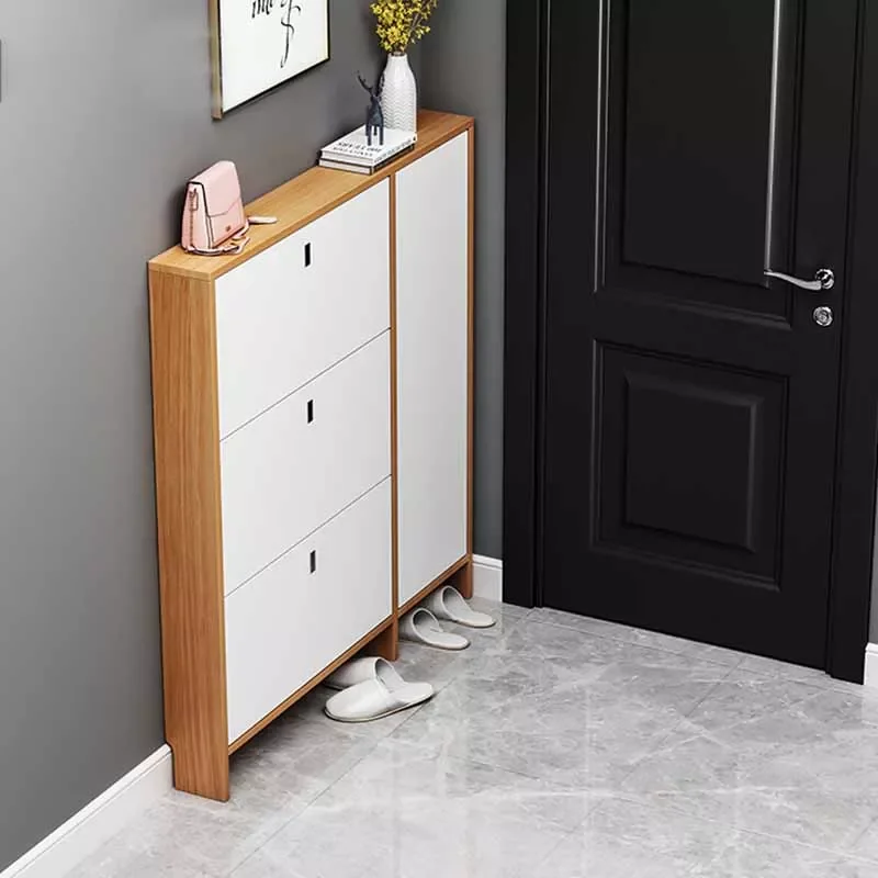 

Легкие Роскошные ультратонкие туфли с острым носком для дома, прихожей, гостиной, простой коридор, экономичная полка для обуви, деревянная м...