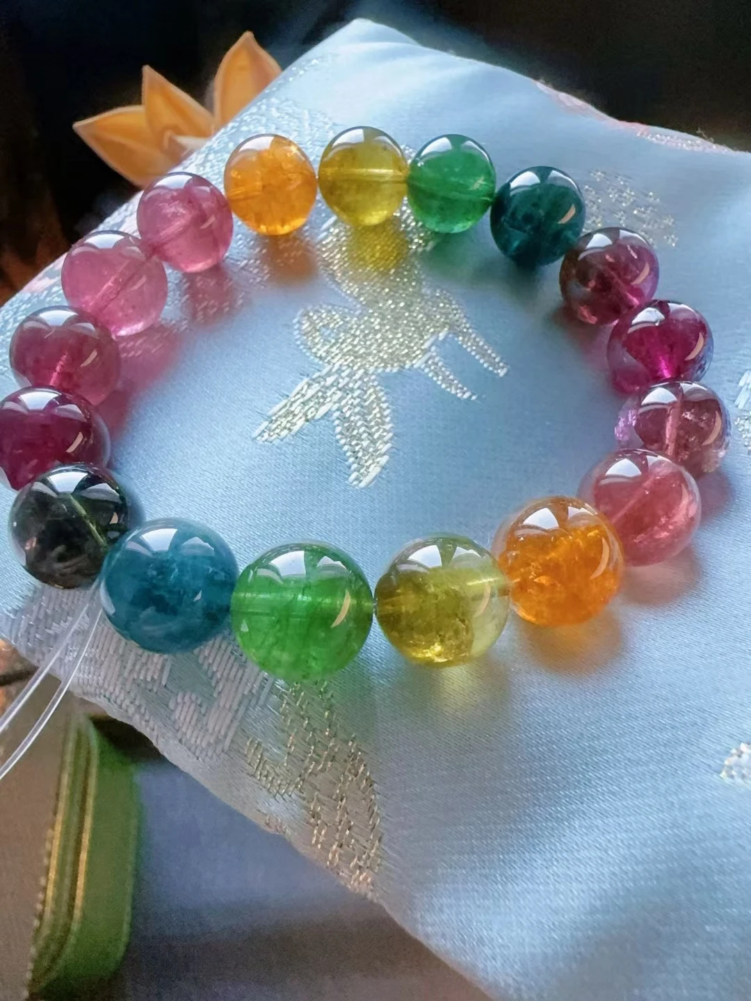 Натуральный красочный красный турмалин прозрачные бусины браслет 11 4 мм синий