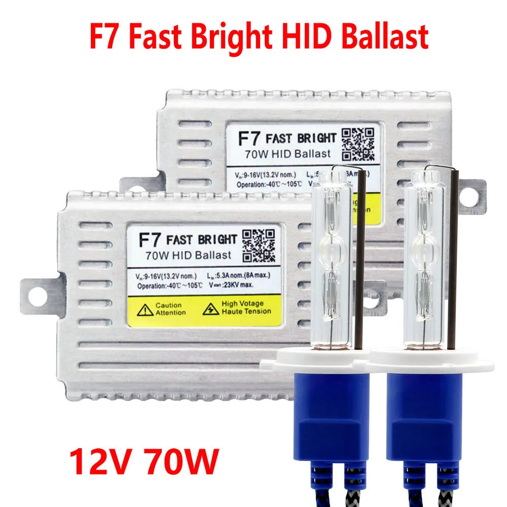 

Комплект ксеноновых фар DLT F7, 70 Вт, 4300 К, 6000 К, H7, H1, H11, HB3, HB4, D2H, 12 В
