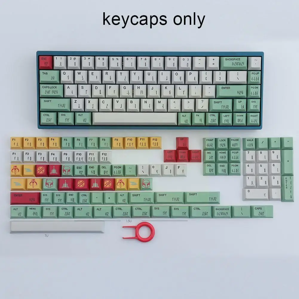 

168 Keys Gmk Boba Fett Pbt Keycaps Profile Dye-sub Personalized Gmk Keycaps For Mechanical Keyboard I3x3